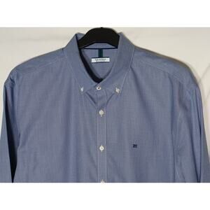 Piedro del Hierro Tech Non-Iron Men's 46(*see below) Blue Button Up Dress Shirt